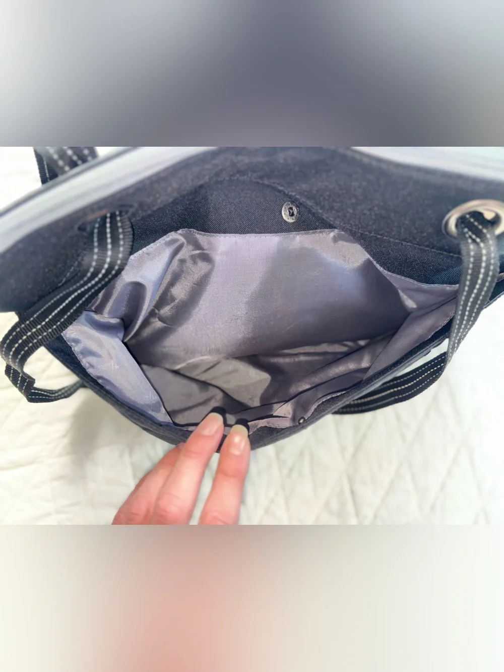 Thirty-One Vary You Varying Backpack Tote - Black Quilted Bubble - Picture 2 of 6